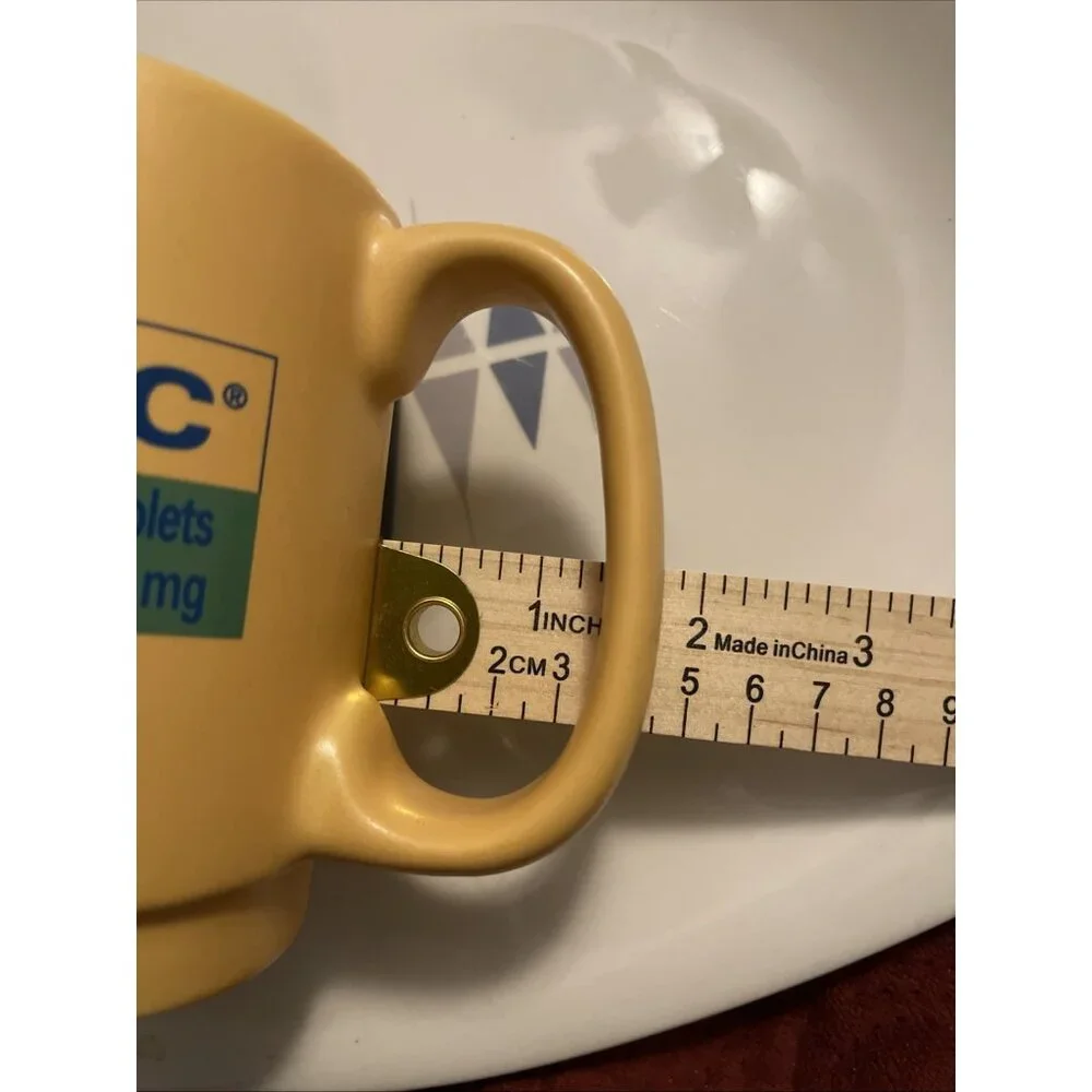 Pharma Advertising Coffee Tea Mug Accupril Accuretic Made‎ in USA - Yellow/Blue